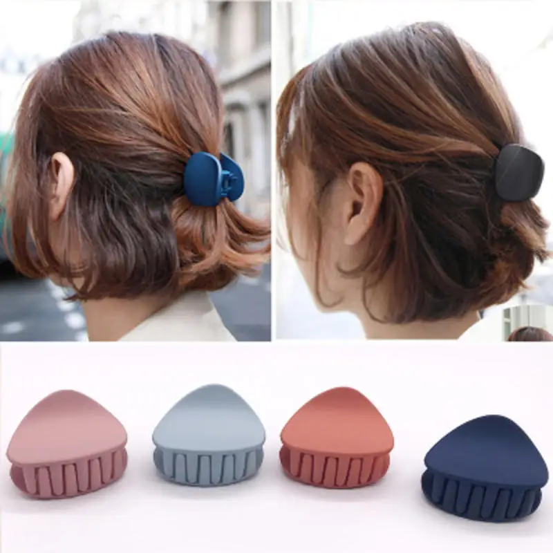 

1PC 2020 Hot Sale New Arrival Korean Fashion Design Women Hair Claw Solid Color Hair Crab Retro Square Scrub Hair Clips