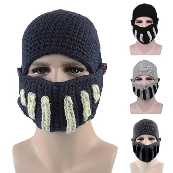 

1pc New Roman Gladiator Knight Manual Knit Hat Winter Mask Cap Unisex Warm Fashion Cap Knit Hat Winter Mask Caps Acrylic #PY10