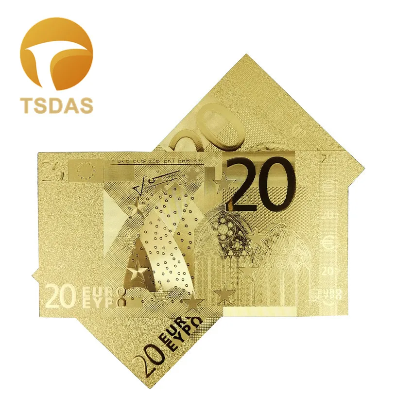 20 евро банкнот ограниченная Европейская банкнота 24 Kt 0,999 позолоченная Фольга украшение дома