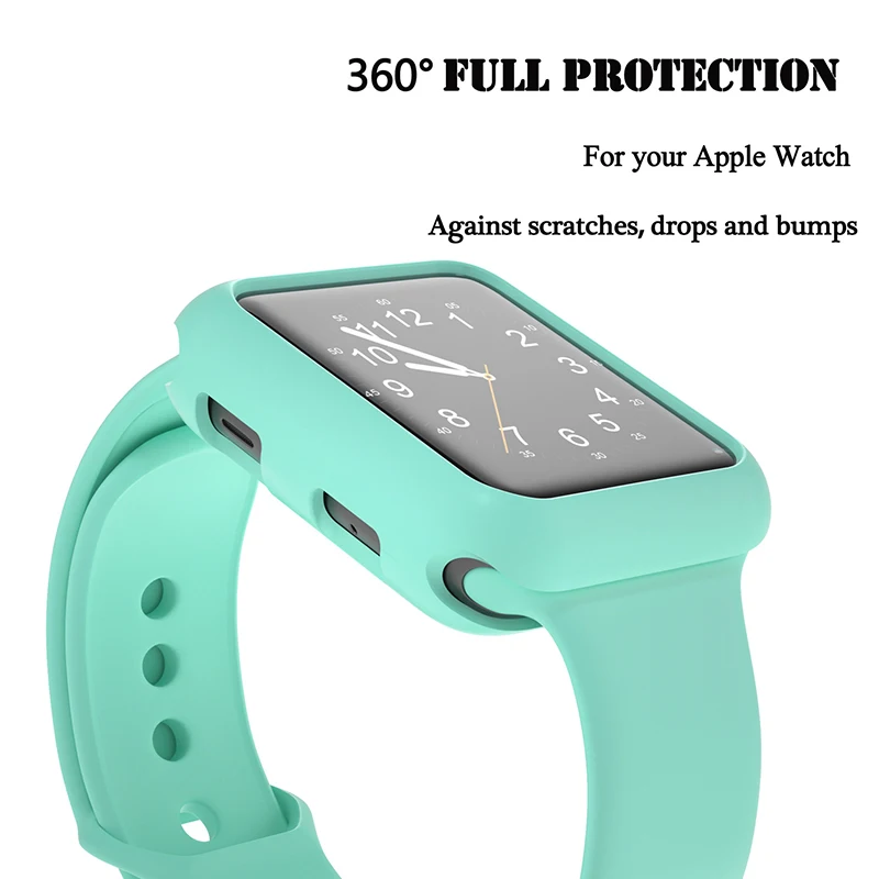 Цветной силиконовый чехол для Apple watch series 5 4 3 2 1 цветной защитный iWatch 38 42 40 44 мм