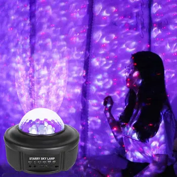 

Night Light For Kids LED Nebula Cloud Voice Control Bluetooth Speaker Portable 3 In 1 Home Theatre Projector Lamp With Remote