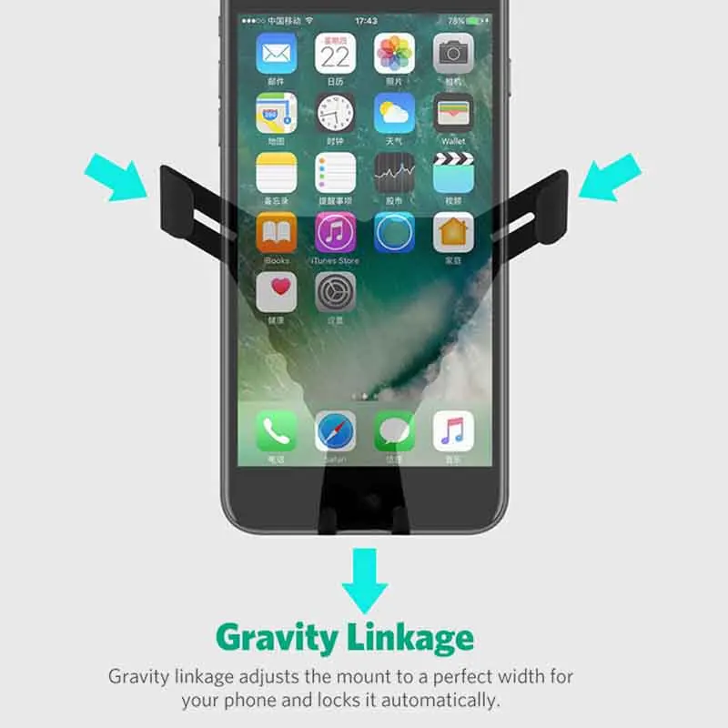 Автомобильный держатель для телефона iPhone 8X6 Plus Gravity Reaction Air Vent держатель для телефона зажим держатель для сотового телефона Подставка для samsung S8
