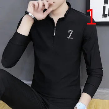 

Men's Long Sleeve T-Shirt 2019 Autumn New Trend Bottoming Shirt Korean Slim Cotton