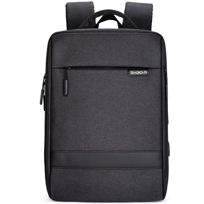 Мужской повседневный рабочий рюкзак с зарядкой от usb, вместительный, короткий, для путешествий, мужской, водонепроницаемый, для путешествий, сумки для багажа, 15,6 дюймов, для ноутбука, новинка - Цвет: Black