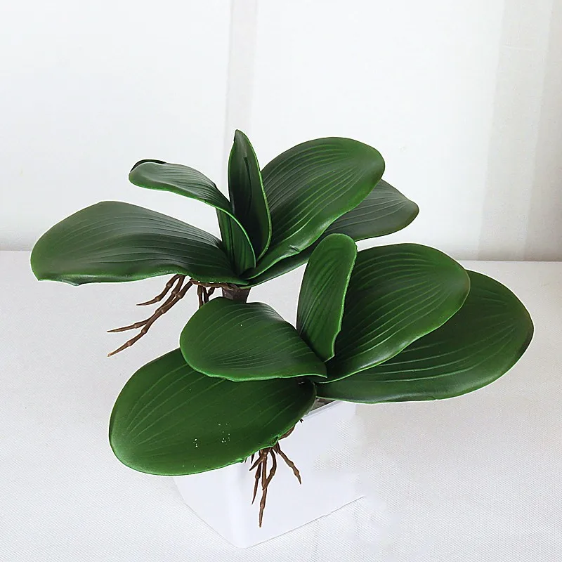 

2Pcs Artificial Flowers For Decoration Orchid Leaves Artificial Plants Texture Leaves DIY Potted Flower Arrangements