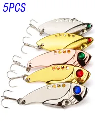 5PCS Metal VIB Lures 11G Sequins Artificial Hard Bait Wobblers Fishing Bait 3D Eyes Spinning Diving Perch Carp Fishing Tackle