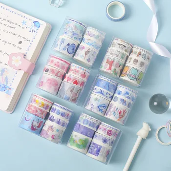 

8 Pcs/Set Cute Unicorn Whale Washi Tape Kawaii Masking Tape Decorative Adhesive Tape Sticker Scrapbooking Diary Stationery Tape