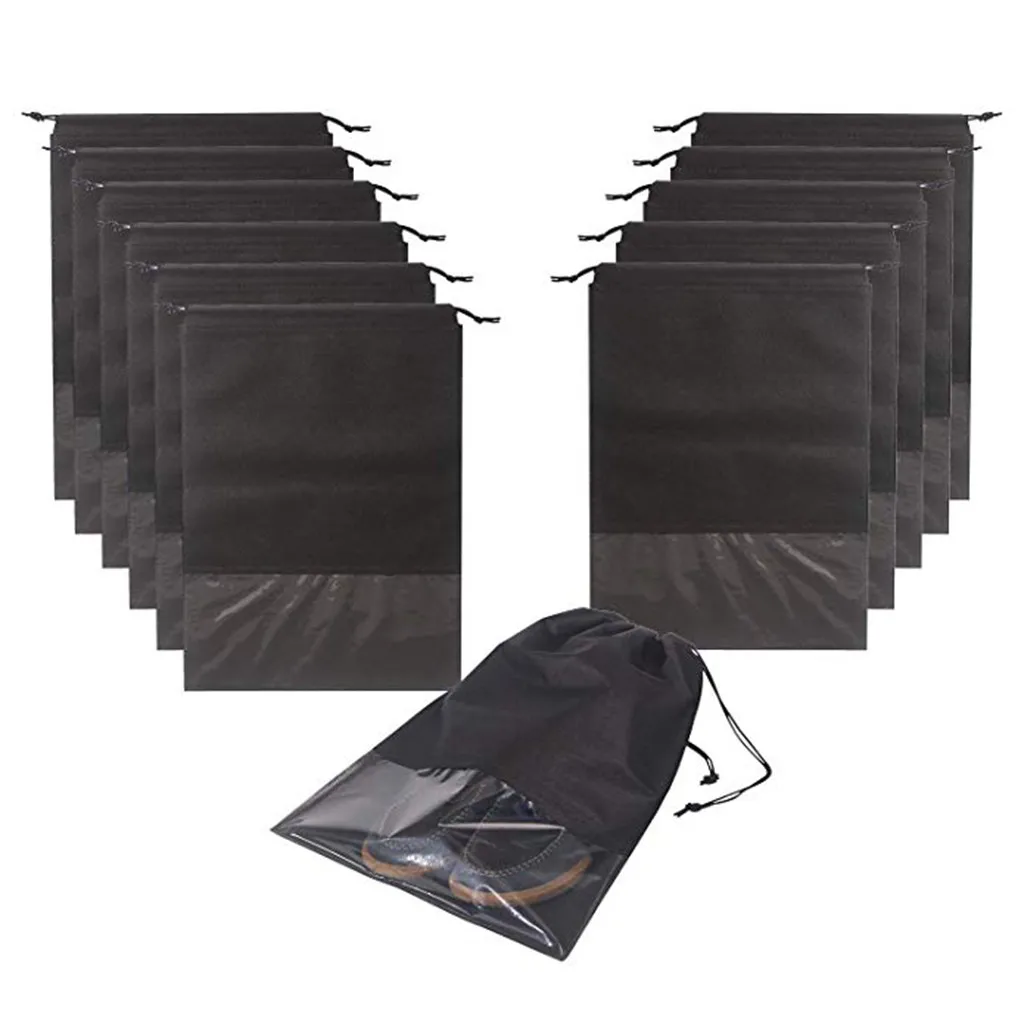 12 шт. Сумки на шнурке для путешествий, органайзеры, сумки для обуви, водонепроницаемый, не трикотажный склад с веревкой для мужчин и женщин, большие сумки для обуви