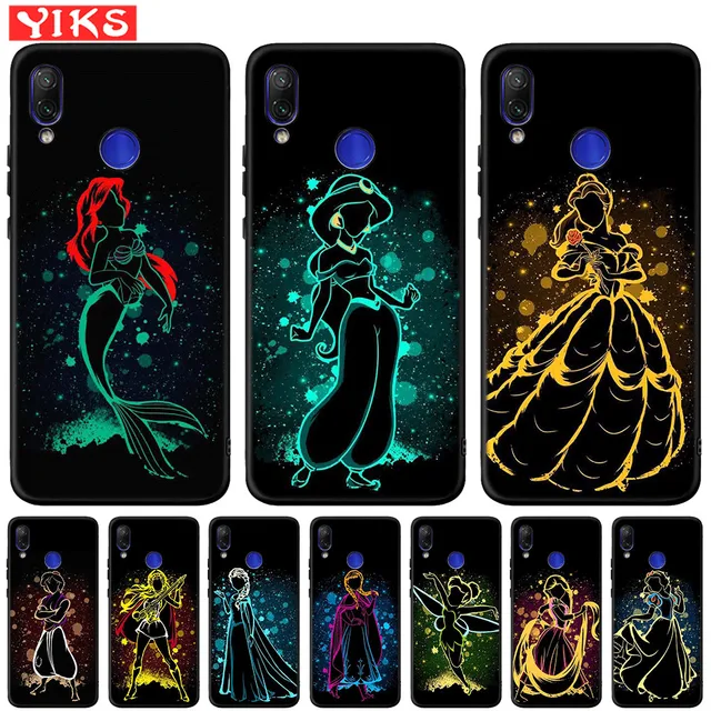 US $1.15 New Jasmine Elsa Ariel Princess TPU Case For Xiaomi Redmi Note 7 7A 6 Pro 6A 5A Prime Mi A1 5X A2 L