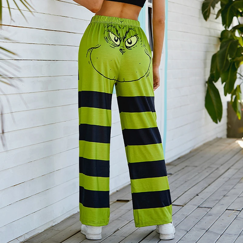 Women Christmas Grinch Striped Pajama 