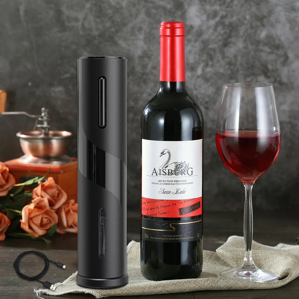 Rechargeable Electric Wine Bottle Opener Corkscrew Foil Cutter Set Automatic Bottle Opener for Red Wine Kitchen Tool Can Opener
