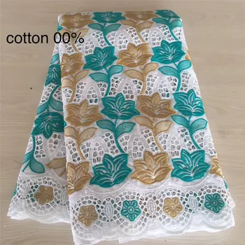 

Swiss lace fabric 2020 latest heavy beaded embroidery African 100%cotton fabrics Swiss voile lace popular Dubai style 5yards