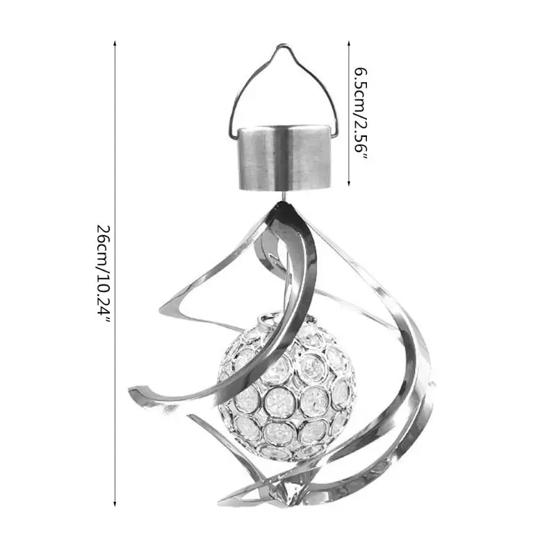 Солнечный ветряной колокольчик светильник светодиодный сад подвесной Спиннер лампа Изменение цвета Газон Двор украшение дома 72XF