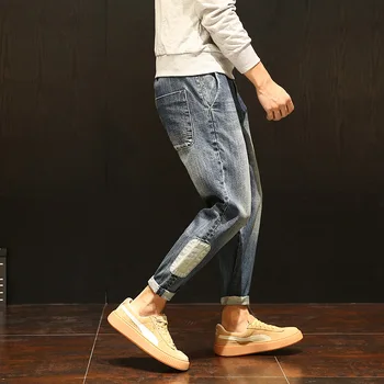 

Men's Jeans Fall/Winter 2019 Jeans Men's Loose Tide brand small foot jeans jeans Male Korean version
