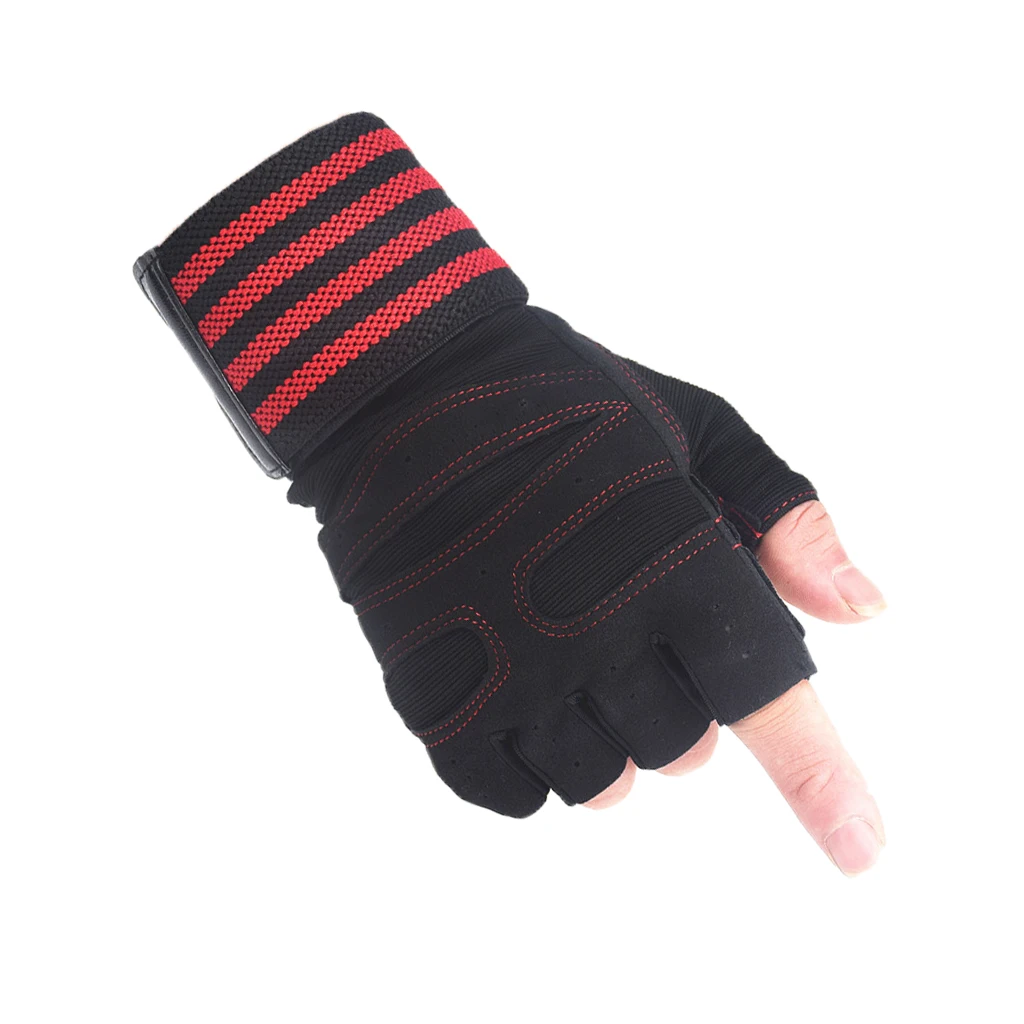 red gym gloves Перчатки для тренировок для женщин и мужчин, перчатки для тяжелой атлетики, для тренажерного зала, фитнеса, упражнений, гантелей, дышащие и противоскользящие мягкие перчатки для спортзала - Цвет: red gym gloves