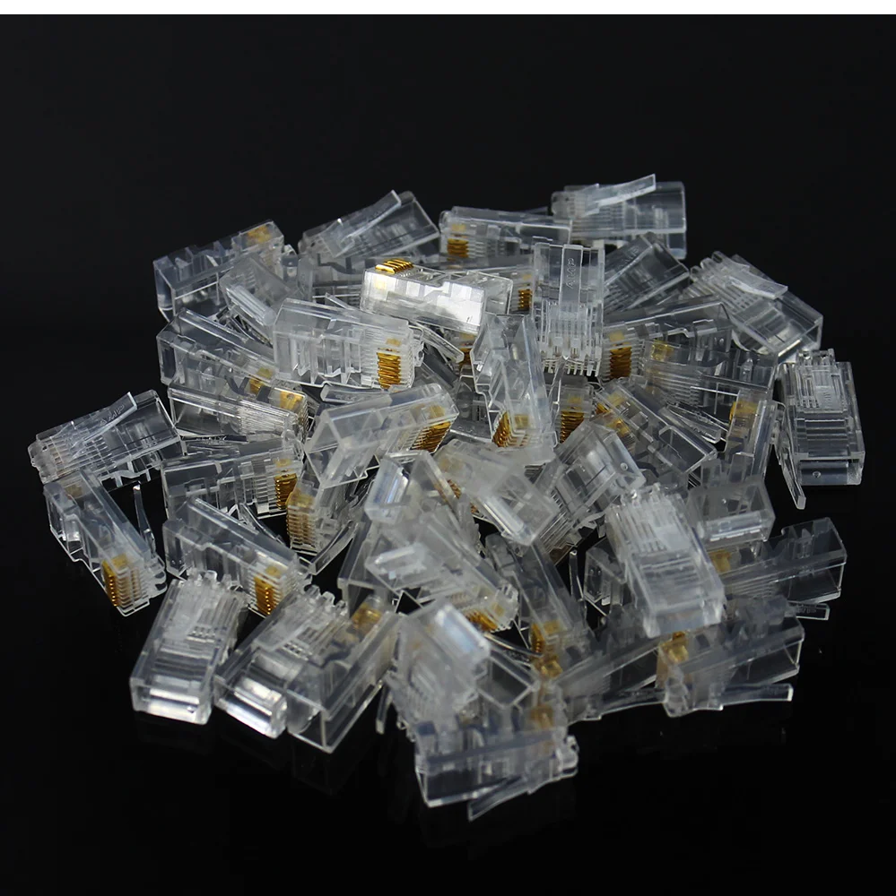 KERSEN-KPC1369 RJ45 Modular Plug Rj-45 Network Cable Connector Adapter for Cat5 Cat5e Cat6 Rj45 Ethernet Cable Plugs Heads (4)