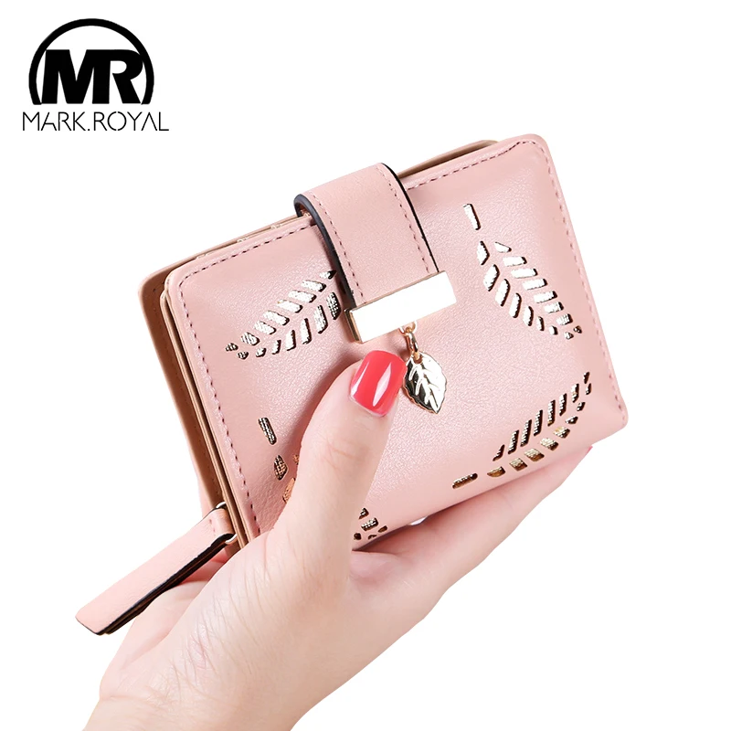 Markroyal Women Hollow Short Wallets Luxury Female Coin Pocket Purse Pu