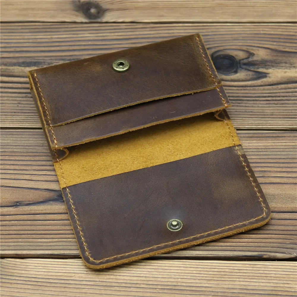 ID/Credit Card Holder Bifold Front Pocket Wallet Genuine Leather Vintage Cow Leather Unisex Wallet Credit Card Holder Travel