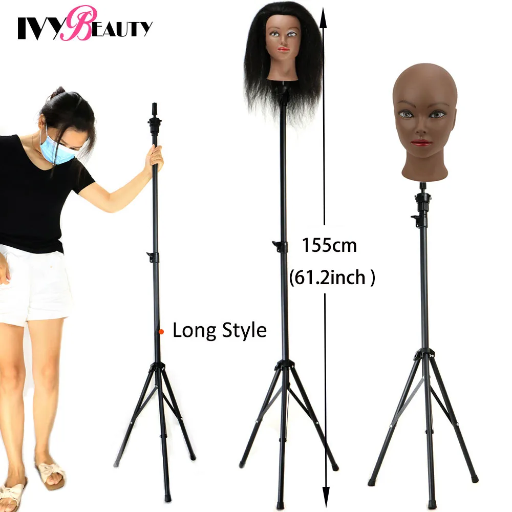 155cm Long Mannequin Wig Head Tripod Stand Holder For Cosmetology Hairdressing Head Adjustable Wig Stand Tipod For Mannequin wig stand,wig stand holder,wig head mannequin,wig storage stand,mannequin head holder,wig supplies,hair extensions holder