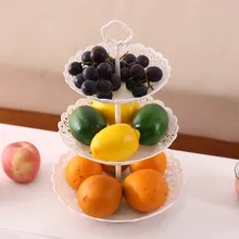 3-уровневый кекс фрукты подставка для десерта для Свадебная вечеринка Дисплей башня плиты круглый держатель Пластик Многоуровневое десерт лоток