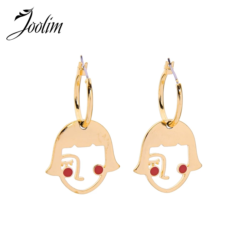 

JOOLIM Gold Color Face Hoop Earring Stylish Earring