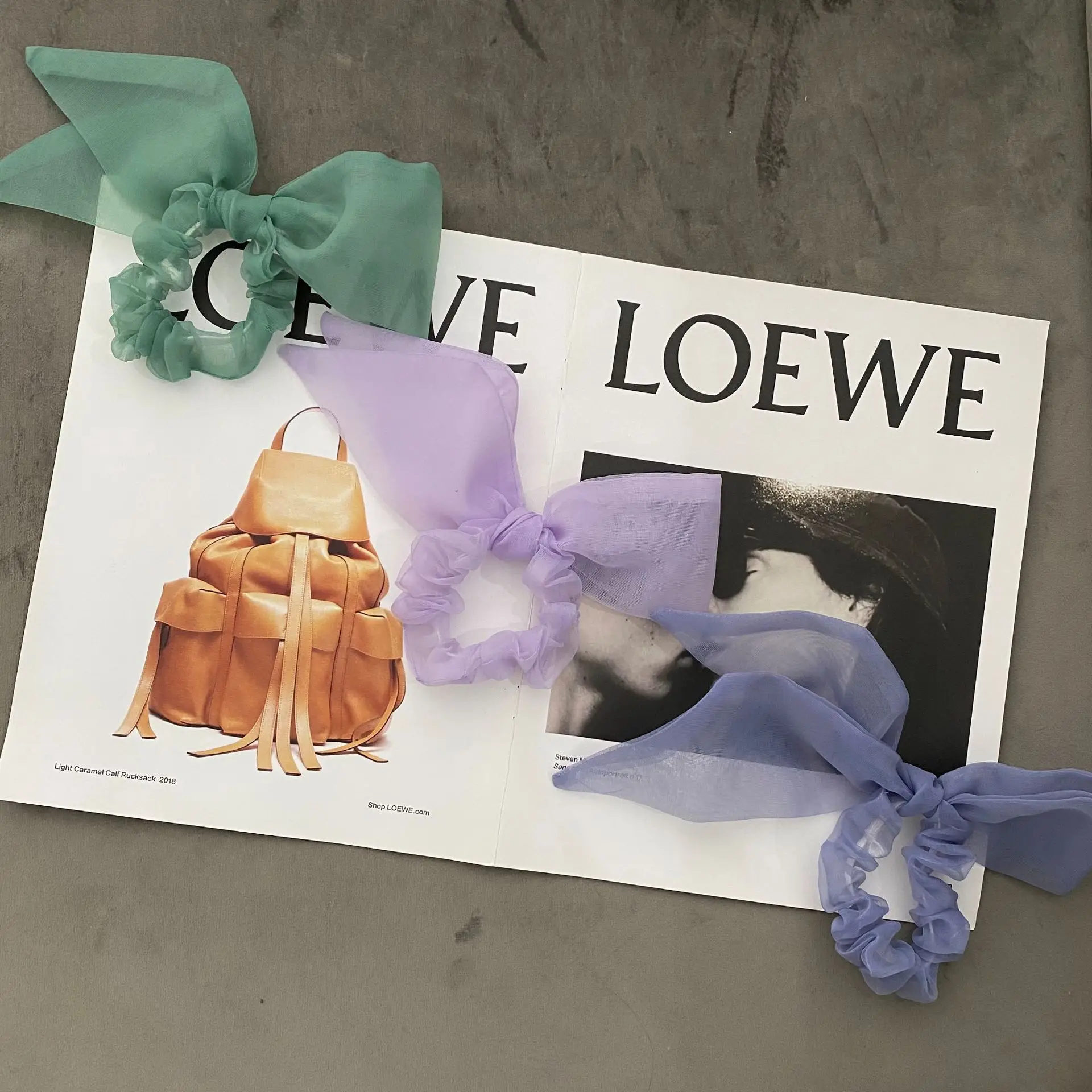 

Cute Chiffon Bowknot Elastic Hair Bands for Women Girl Solid Color Scrunchies Headband Hair Ties Ponytail Holder Hair Accessorie