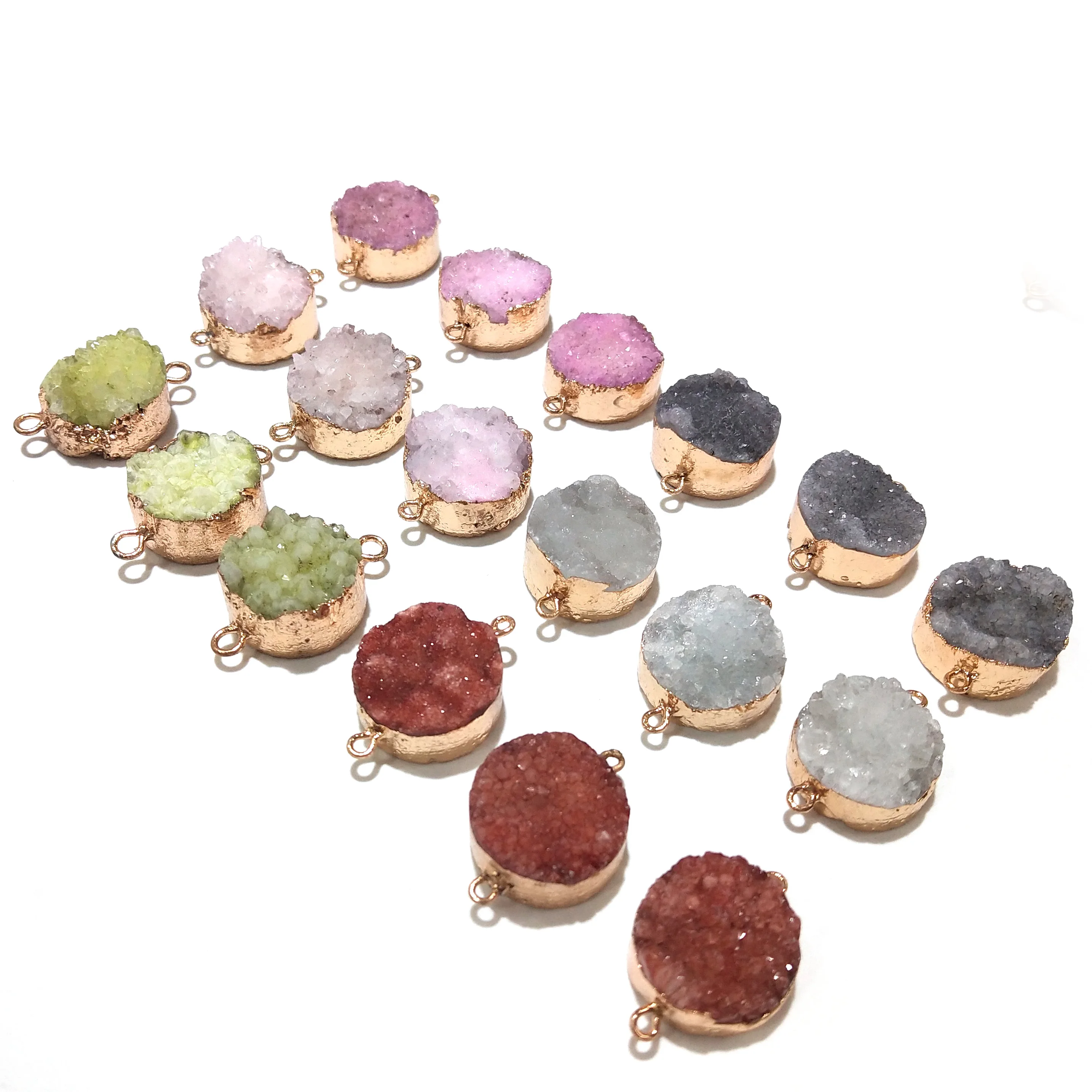 

Wholesale Natural Stone Crystal Pendants for Jewelry Making Necklace Bracelet DIY Size 30x23mm 6 Colors