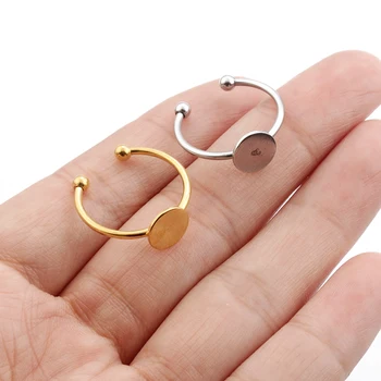 

10pcs Stainless Steel Ring Base 8mm Blanks Tary Base Bezels For Rings Making Diy ring Jewelry Making Accessories