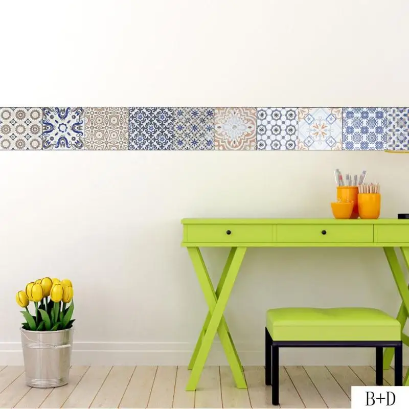 Винтажная самоклеящаяся наклейка для плитки в стиле ретро водостойкая из ПВХ