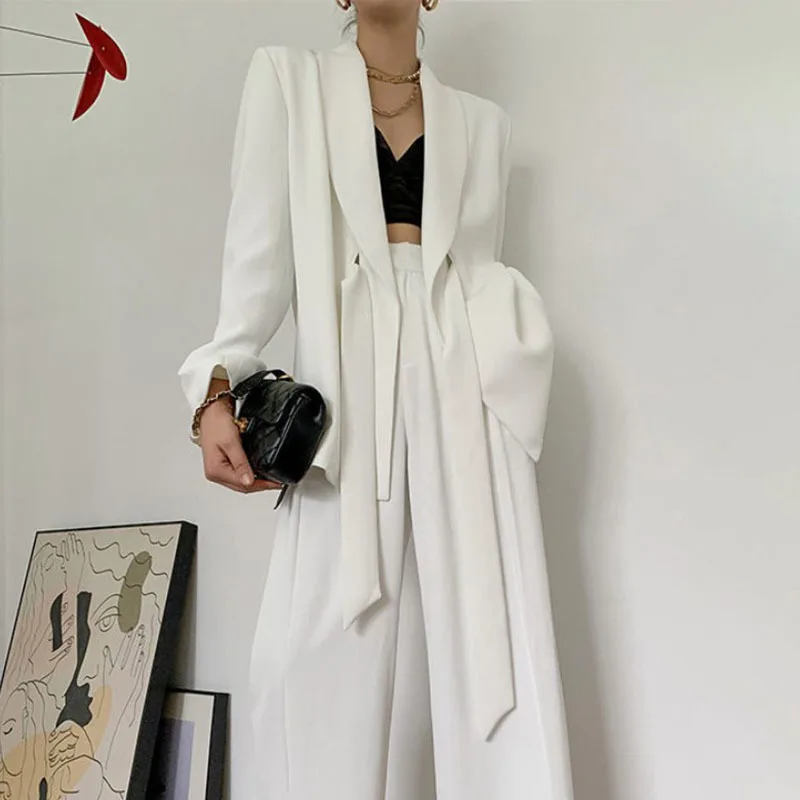 2022 Women's White Open Back Cutout Long Blazer Ladies Double Breasted Long  Sleeve Jacket Women's Fashion Chic Coat Blazer Mujer - Blazers - AliExpress