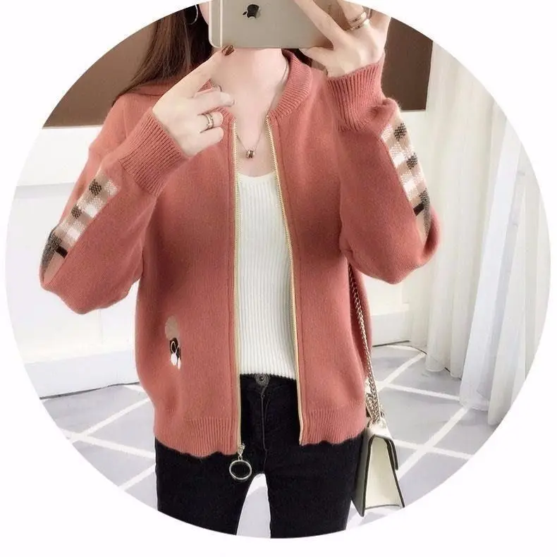 

Cardigan sweater woman early fall version of the new Korean style loose sweater Jacket Students Spring and Autumn Zipper wearing