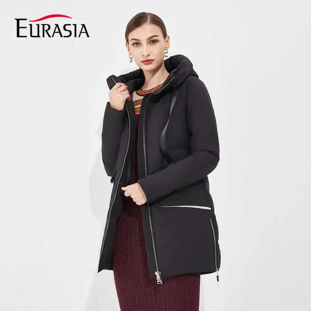 EURASIA новинка 2019 повседневные женские зимние куртки пальто с капюшоном верхняя