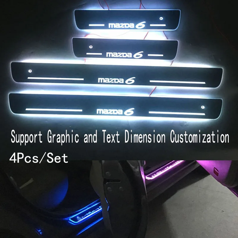 

4pcs/Applicable to mazda 6 Streaming Dynamic LED Lamp Door Welcome Pedal/Dynamic Lighting Vehicle Threshold For mazda 6 14-2019