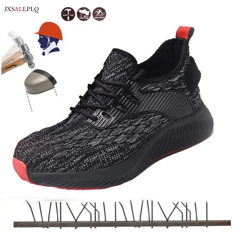 

Men's Safety Shoes Breathable Lightweight Deodorant Steel Toe Cap Smash-proof Stab-resistant Work Shoes Unbreakable Men's Boots