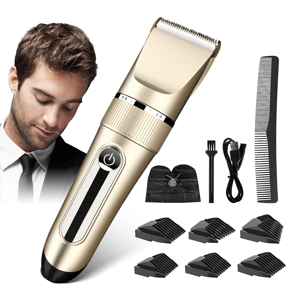 

Waterproof Men Hair Clipper Hair Electric Trimmer Tool LED Digital Display Limit Comb Barber Cutting Clipper