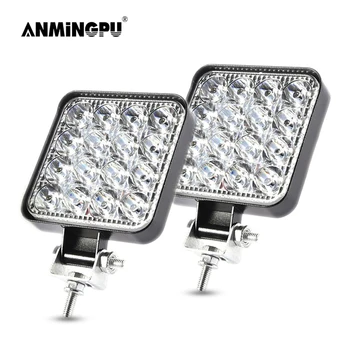 

ANMINGPU 12V 24V 42W 48W LED Work Light Bar Off Road Truck Tractor Boat 4x4 ATV Spot Beam LED Fog Light Bar for Car Extra Light