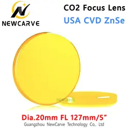 США CVD ZnSe CO2 фокус объектива Dia-20mm FL127MM для CO2 лазерной резки NEWCARVE