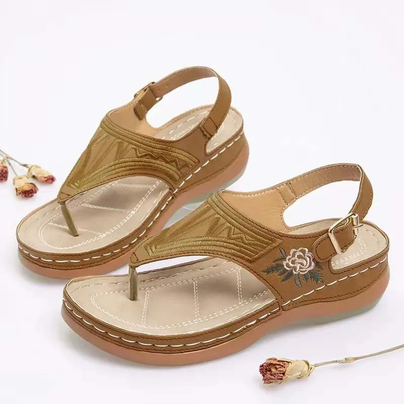 Women's Sandals Platform Fashion Summer Woman Shoes Wedge Open Toe Casual Non slip Flowers Beach 