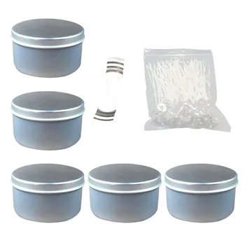 

1 Pack 160pcs Light Candle Tins Round Containers with Slip-On Lids for Party Favors Candle Making Spices Gifts (5pcs 7.5x5.5cm T