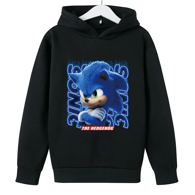 3-14Yrs аниме Sonic зубная щётка толстовки с капюшоном повседневные Одежда для