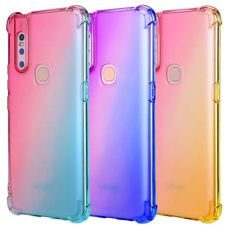 Прозрачный градиентный ЧЕХОЛ ДЛЯ vivo V15 Pro для v11i V11 X23 Z3i Y97 Мягкий Силиконовый ТПУ