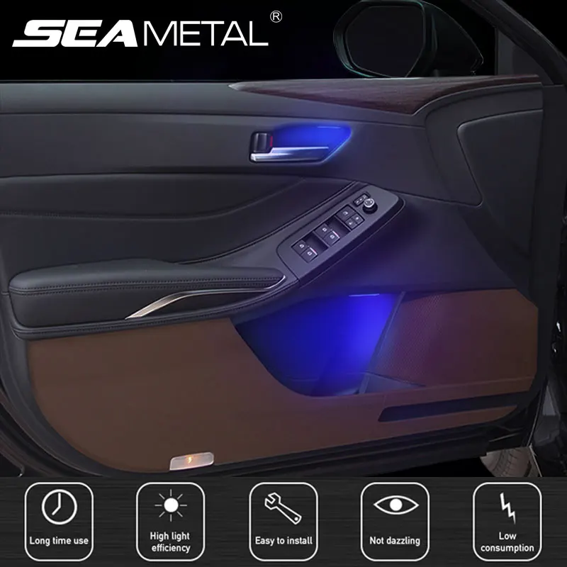 Luces de decoración de manija de puerta de coche, lámpara LED Universal, luz ambiental para cajas almacenamiento de puerta, accesorios de Gadget de coche Interior, Uds. AliExpress Automóviles y