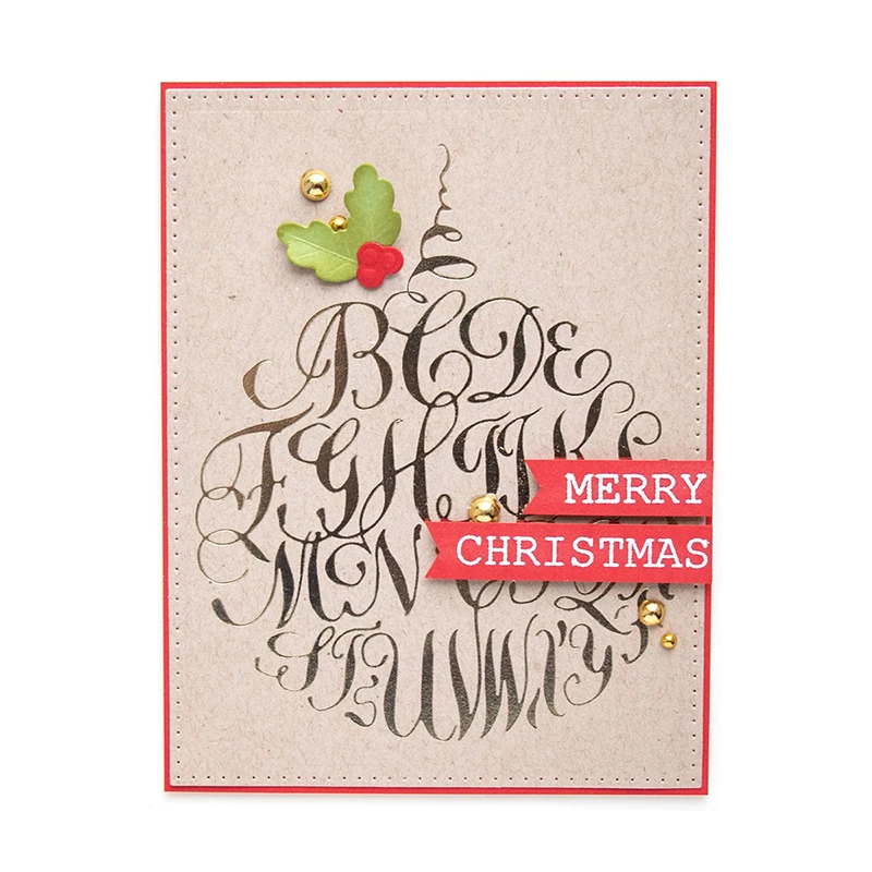 

2019 New Hot Foil Plate Merry Christmas Blessing Letter for DIY Scrapbooking Letterpress Embossing Paper Card Crafts