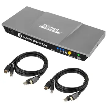 

2 Ports KVM HDMI Switch USB KVM 2 Ports HMDI Switch 2 In 1 Out Control 2 PCs with Extra USB 2.0 Port Support 4K*2K (3840x2160)