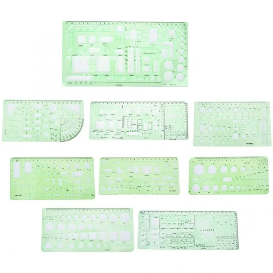 

Multifunctional Architecture Drawing Template Rulers DIY Painting Hollow Ruler Kit