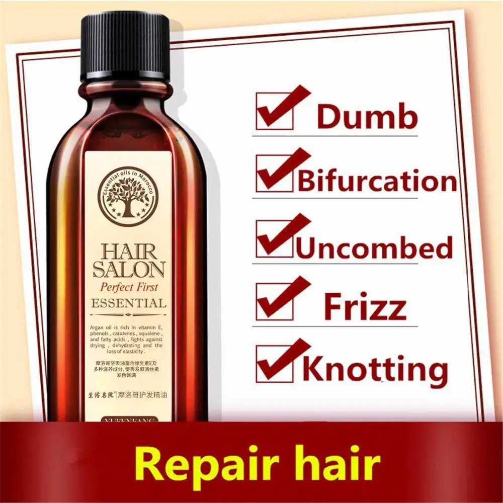 Multi-functional Hair & Scalp Treatments Hair Care Moroccan Pure Argan Oil Hair Essential Oil Smooth and Thick Hair