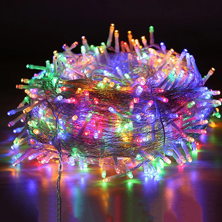 thumbnail image 1 of Guirnalda de luces LED navideñas para exteriores, 10 m, 50 m, 100 m, 500 m, luces de hadas parpadeantes, para jardín, árbol, patio, fiesta, boda, decoración, 1 of 5