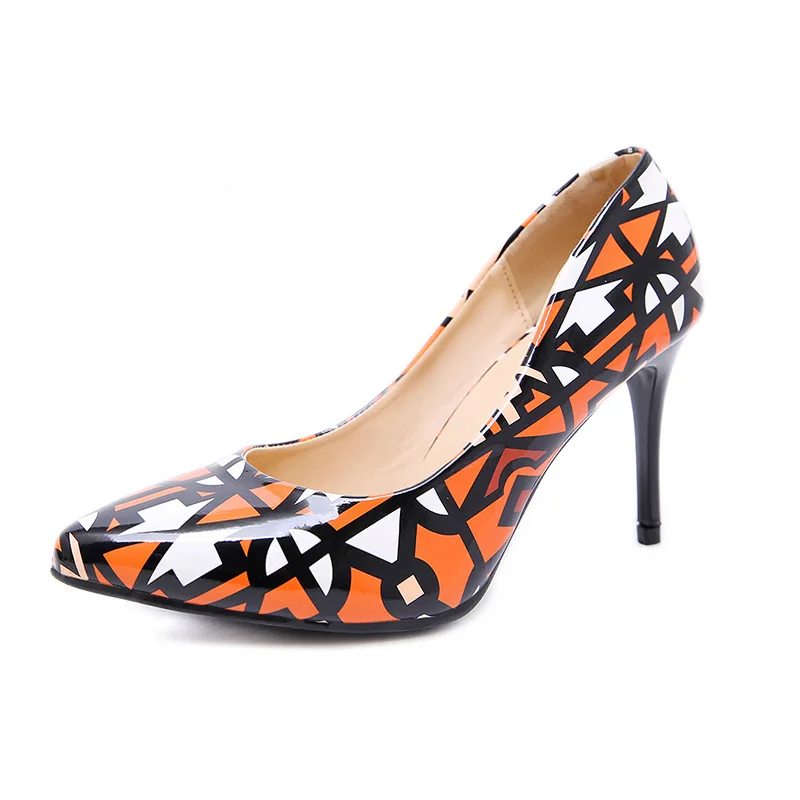 

8.5CM PUMPS 2020 Single shoes custom pointed shallow high heel stiletto women's shoes large size national wind high heels