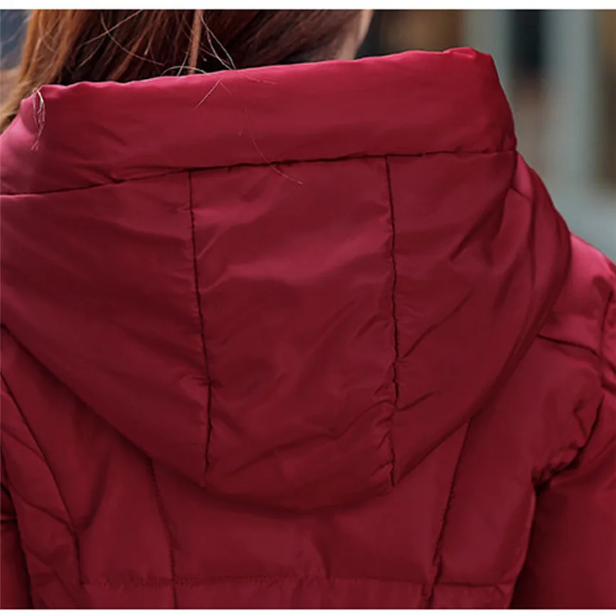 Abrigos Mujer Invierno Elegante Женская парка с капюшоном верхняя одежда женское теплое пальто Длинная толстая хлопчатобумажная набивная тонкая куртка