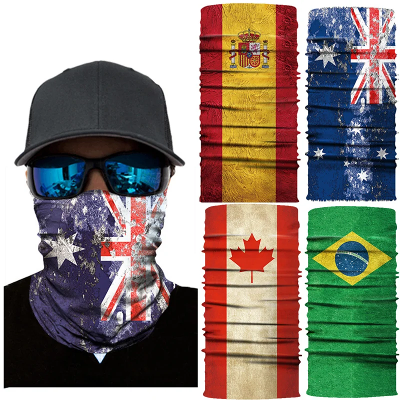 

National Flag Fishing Mask Sport Cycling Scarf Skull Mask Bicycle Headwear Neck Warmer Gaiter Bandanas Seamless Balaclava